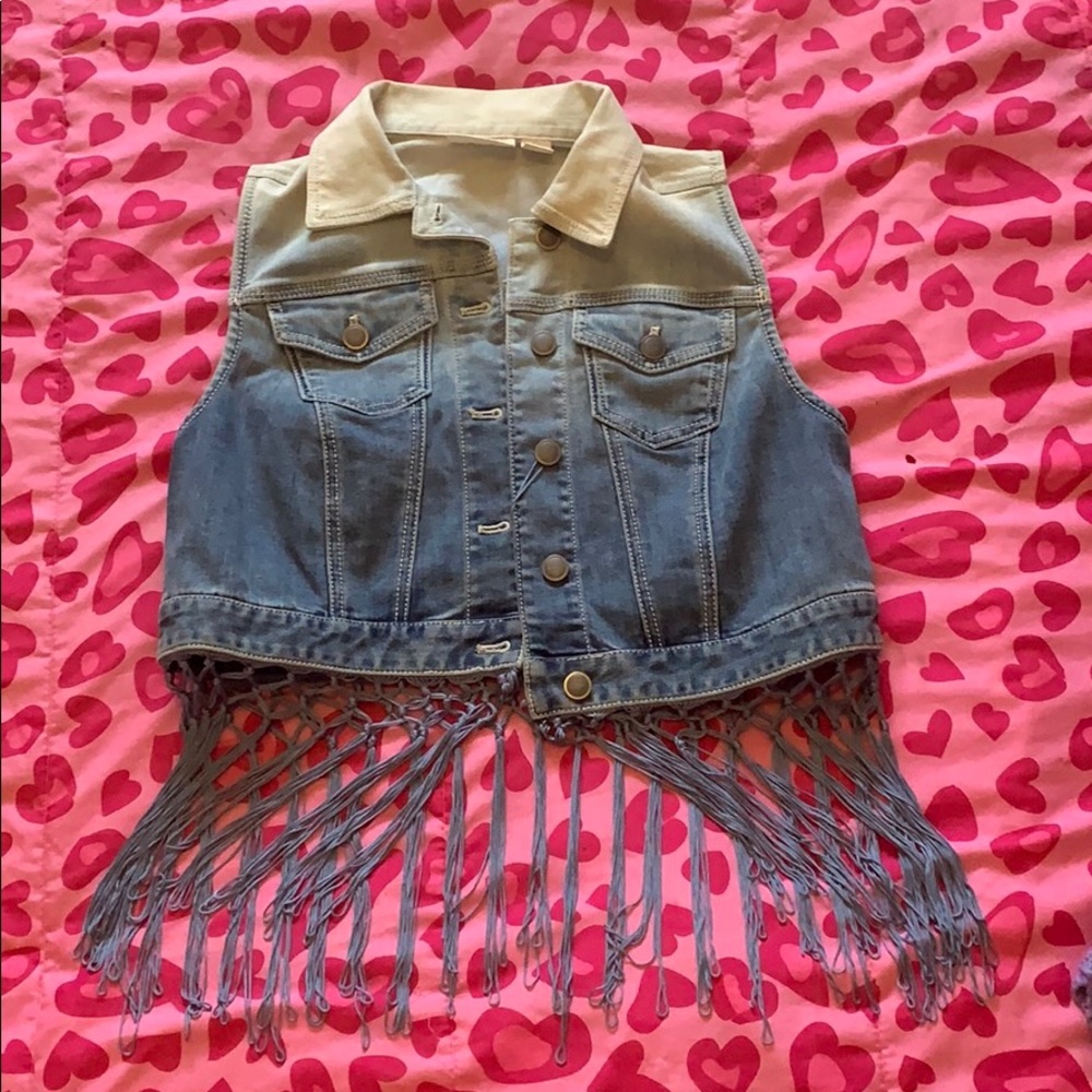 boho, country, hippy denim vest